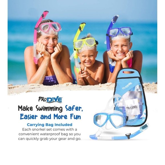 PRODIVE DRY TOP SNORKEL MASK  SET WITH TEMPERED GLASS - Picture 1 of 9